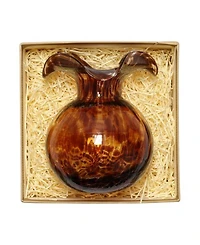 Vietri Hibiscus Glass Tortoiseshell Bud Vase