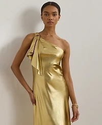 Lauren Ralph Lauren Women's Metallic Charmeuse One-Shoulder Gown
