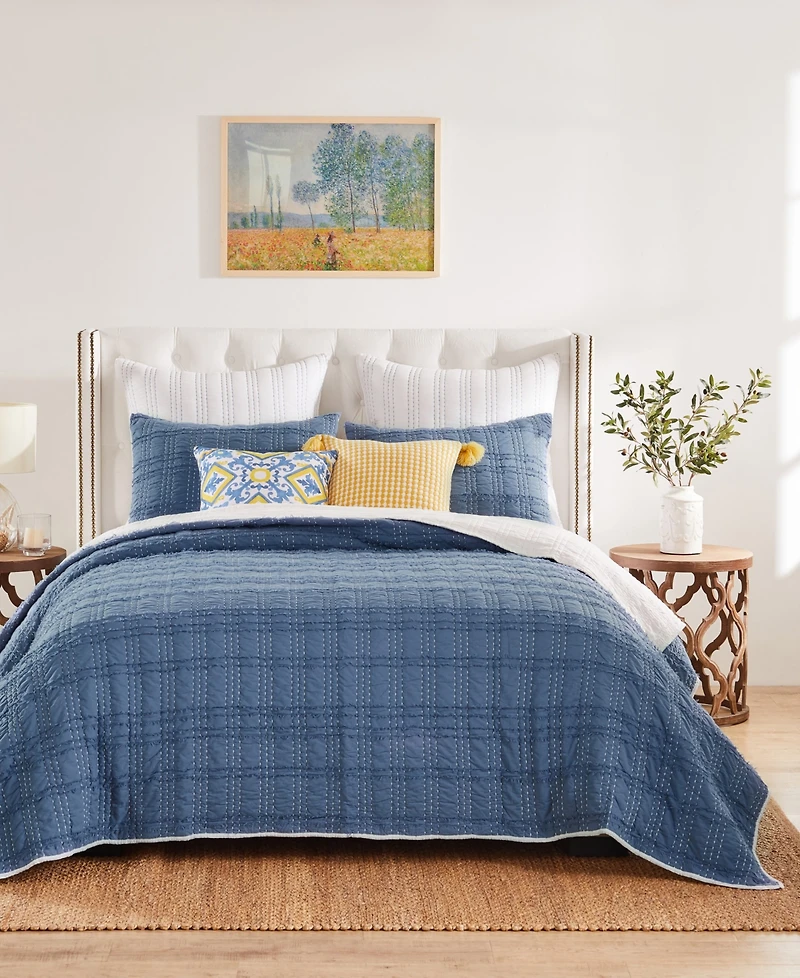 Greenland Home Fashions Portofino Ruffled 3-Pc. Quilt Set, King