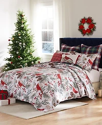 Greenland Home Fashions Cardinal Plaid Holiday 3-Pc. Quilt Set