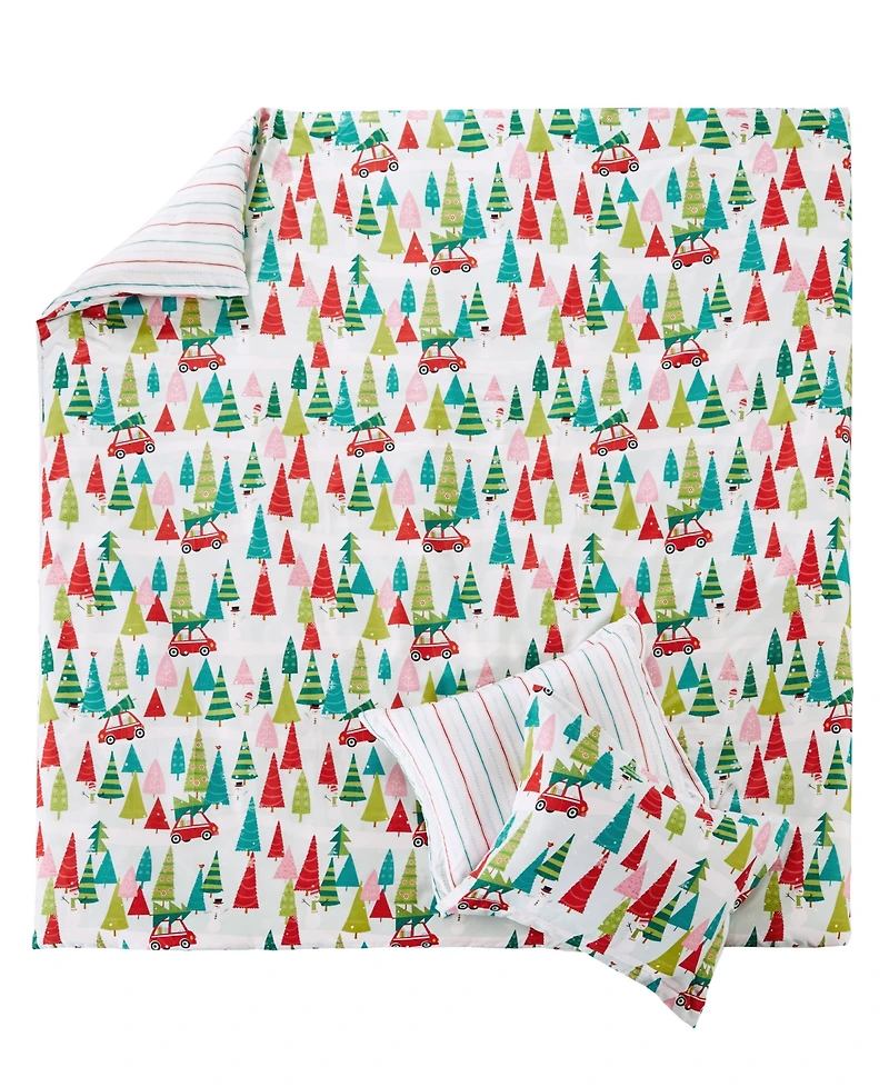 Levtex Merry Bright Holly Jolly Reversible 3-Pc. Comforter Set, Full/Queen