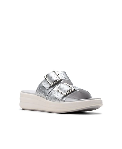 Clarks Women's Drift Buckle Slip-On Slide Wedge Sandals
