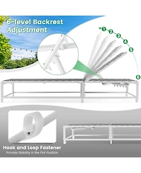 Inolait Outdoor Adjustable Patio Chaise Lounge Chair with Wheels and Sturdy Metal Frame