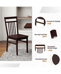 Sugift Set of 2 Farmhouse Dining Chair with Slanted High Backrest