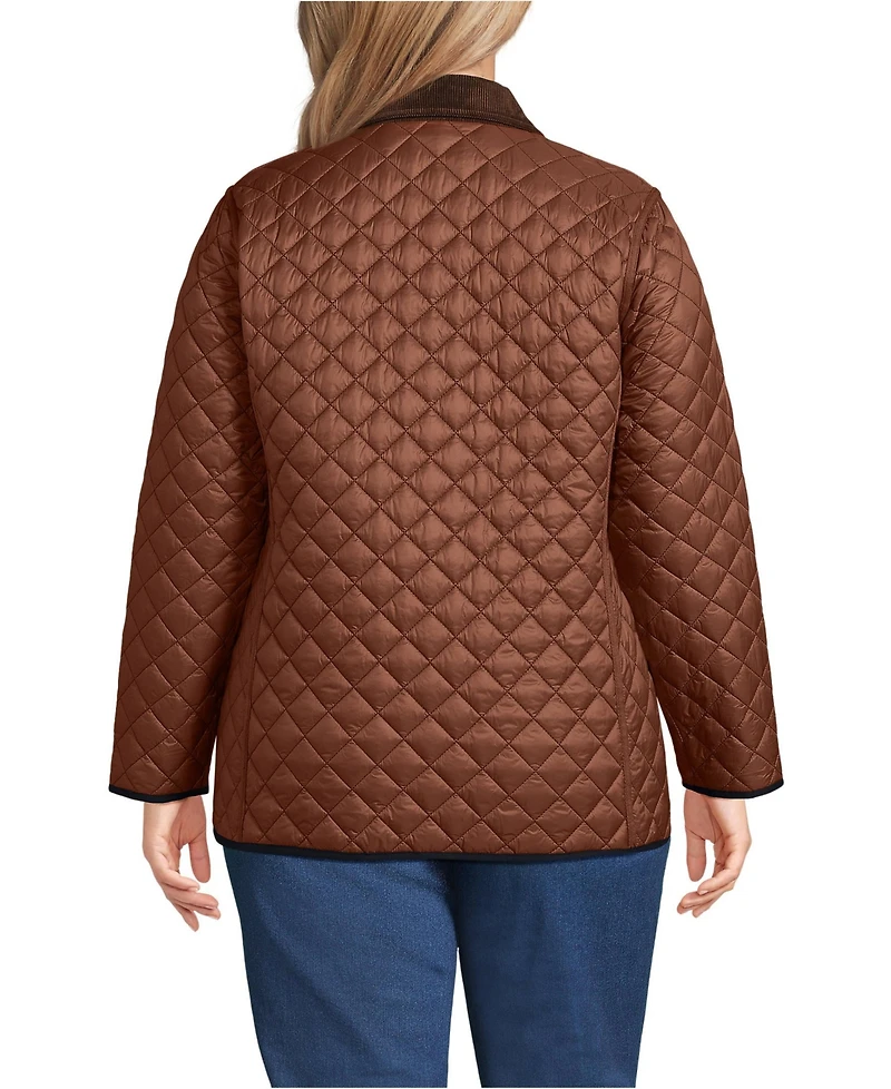 Lands' End Plus Reversible Barn Quilted Insulated Jacket