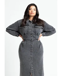 Eloquii Women's Denim Fitted Dress