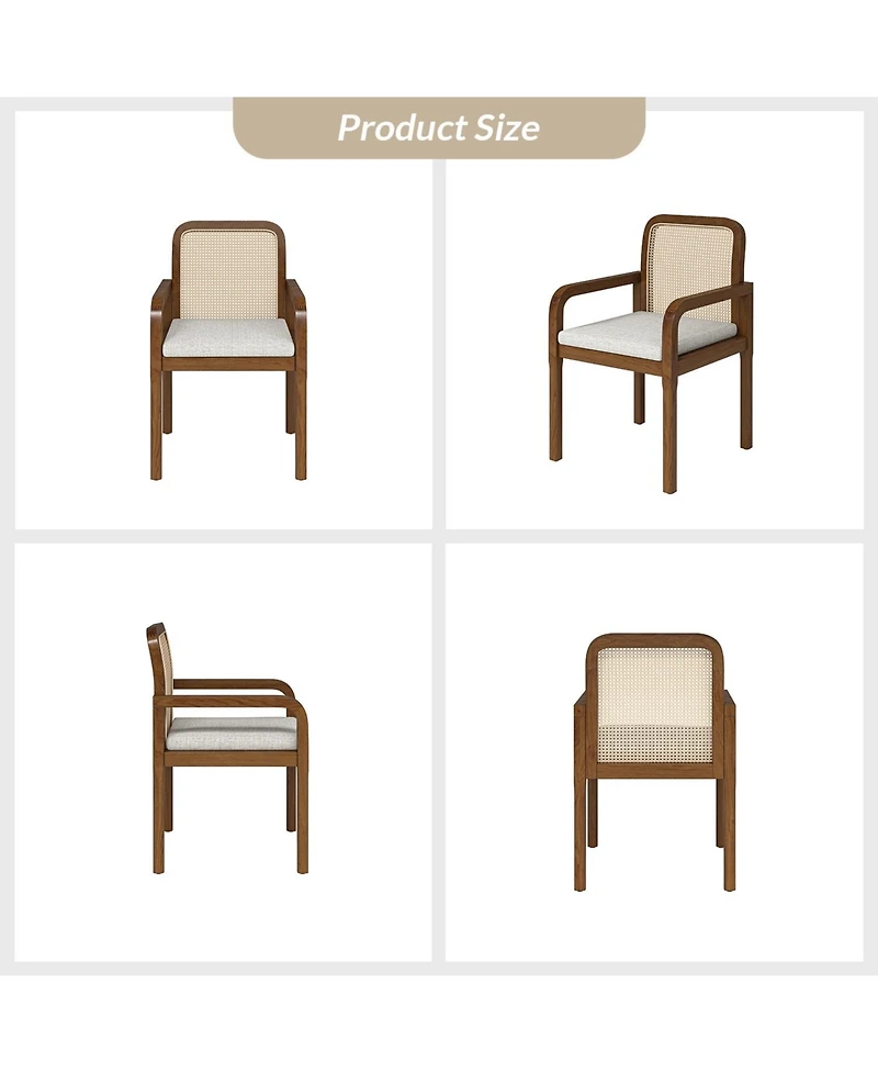 Javier Modern Ratten Dining Chair with Removable Seat Cushions