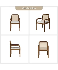 Javier Modern Ratten Dining Chair with Removable Seat Cushions