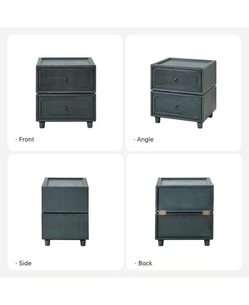 Hulala Home Scipione Transitional 2 - Drawer Nightstand with Multiple Configurations