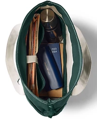 Lands' End Print 5 Pocket Zip Top Canvas Tote Bag