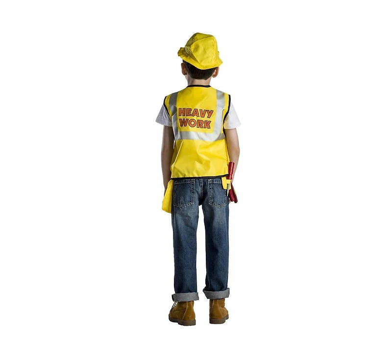 Dress Up America Kids Yellow Construction Worker Role-Play Set
