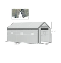 Slickblue Walk-In Greenhouse with Roll-Up Door and 6 Adjustable Windows for Enhanced Airflow and Growth