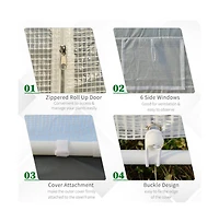 Slickblue Walk-In Greenhouse with Roll-Up Door and 6 Adjustable Windows for Enhanced Airflow and Growth