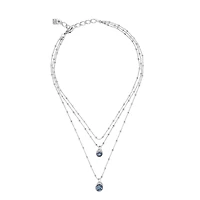 UNOde50 Sterling Silver Triple Midi Water Drop Necklace
