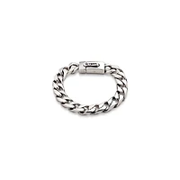 UNOde50 Sterling Silver-Plated Metal Medium Treaded Bearded Chain Bracelet