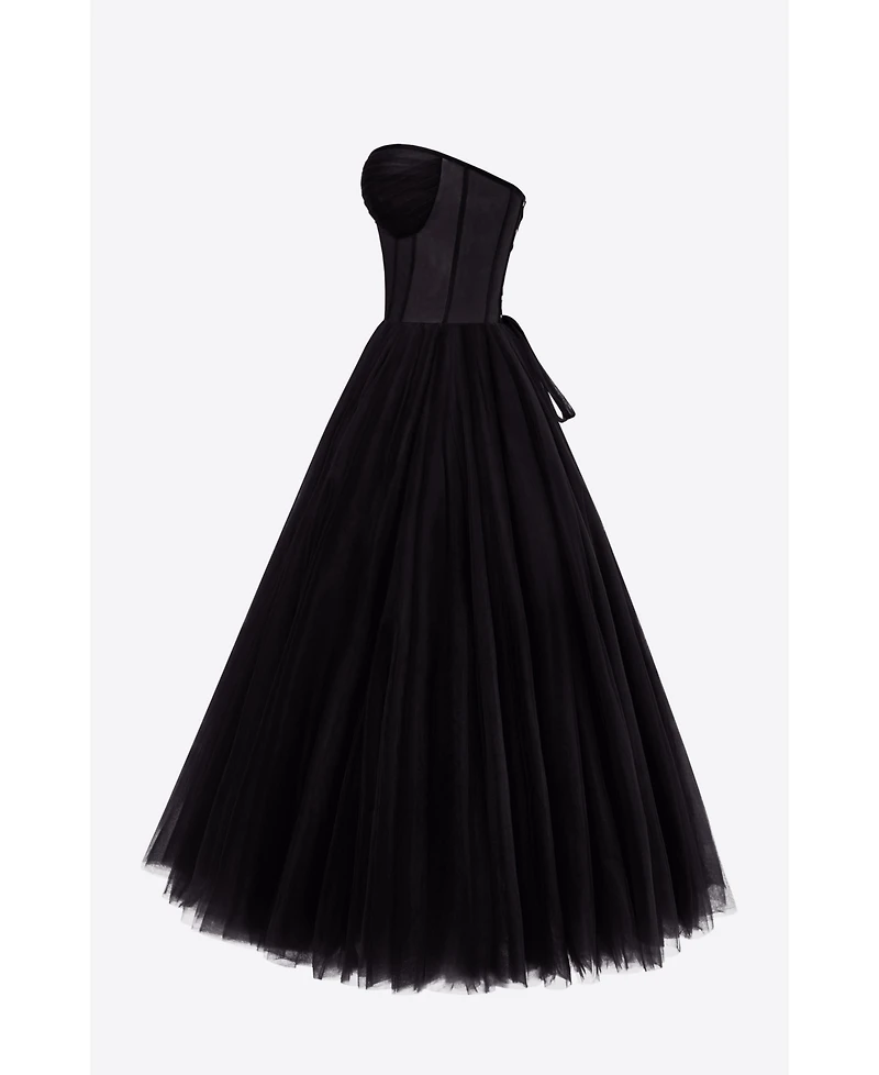 Milla Women's Strapless Puffy Midi Tulle Dress