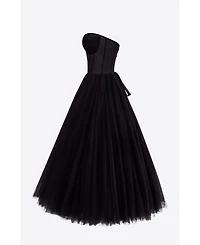 Milla Women's Strapless Puffy Midi Tulle Dress