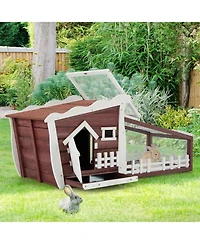 Sugift 62 Inch Wooden Rabbit/Dog Hutch with Pull Out Tray