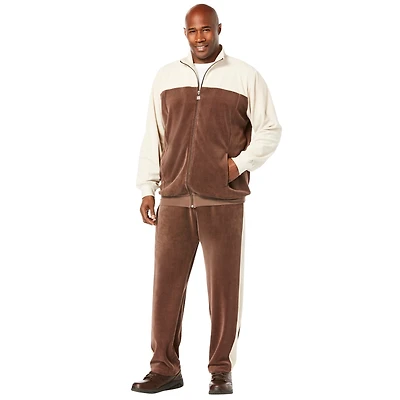 KingSize Big & Tall Colorblock Velour Tracksuit