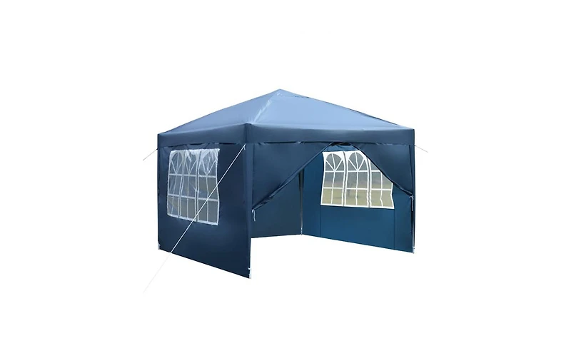 Slickblue Two-Door, Two-Window Waterproof Right-Angle Folding Tent in Blue, Perfect for Outdoor Events and Gatherings