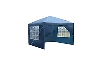 Slickblue Two-Door, Two-Window Waterproof Right-Angle Folding Tent in Blue, Perfect for Outdoor Events and Gatherings