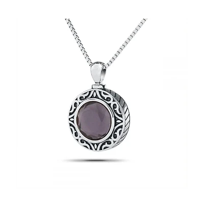 Stainless Steel Royal Gem Cremation 3/4 inch Pendant with 18 inch Necklace