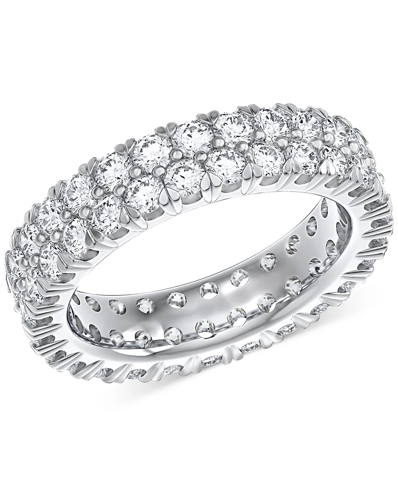 Diamond Double Row Eternity Ring (3 ct. t.w.) Platinum, 14k White Gold, or Rose Created for Macy's