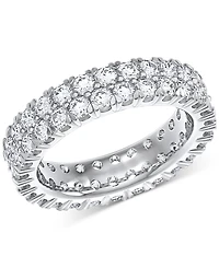 Diamond Double Row Eternity Ring (3 ct. t.w.) Platinum, 14k White Gold, or Rose Created for Macy's