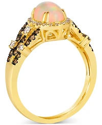 Le Vian Opal (5/8 ct. t.w.) & Diamond (1/2 ct. t.w.) Halo Ring in 14k Yellow Gold
