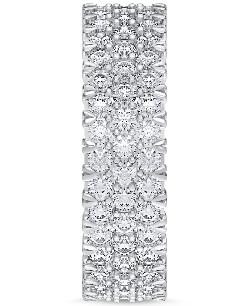 Diamond Three-Row Eternity Ring (3 ct. t.w.) Platinum, 14k White Gold, or Rose Gold