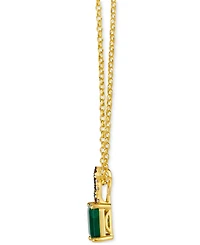 Le Vian New Emerald (1-1/5 ct. t.w.) & Diamond (1/10 ct. t.w.) 19" Pendant Necklace in 14k Yellow Gold
