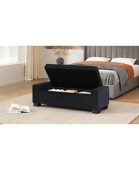 Streamdale Stylish Fabric Storage Ottoman with Flip-Lid Top