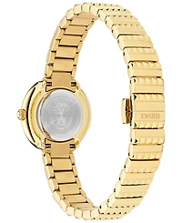 Versace Women's Swiss Greca Goddess Gold Ion Plated Studded Bracelet Watch 28mm