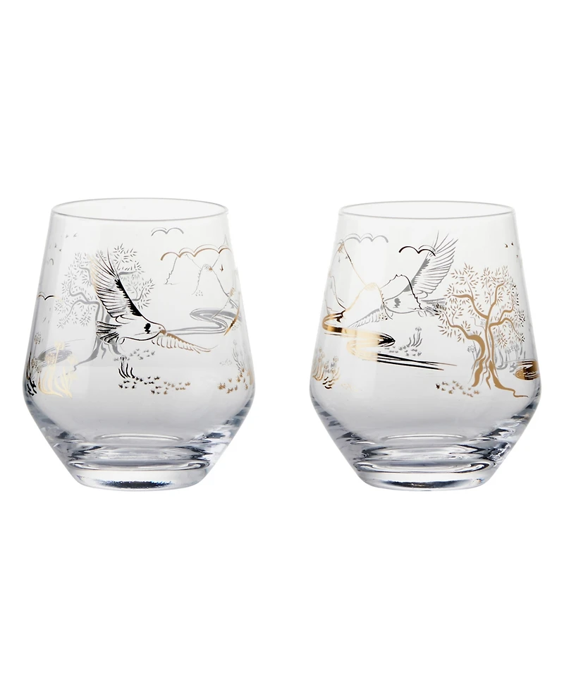 Anton Studio Designs Skye Double Old Fashioned Tumblers / Stemless Wines, Set of 2