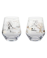 Anton Studio Designs Skye Double Old Fashioned Tumblers / Stemless Wines, Set of 2