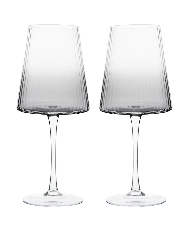 Anton Studio Designs Empire Wine Glasses Smoke, Set of 2