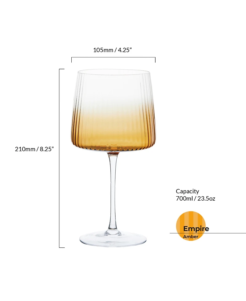 Anton Studio Designs Empire Gin Glasses Amber, Set of 2