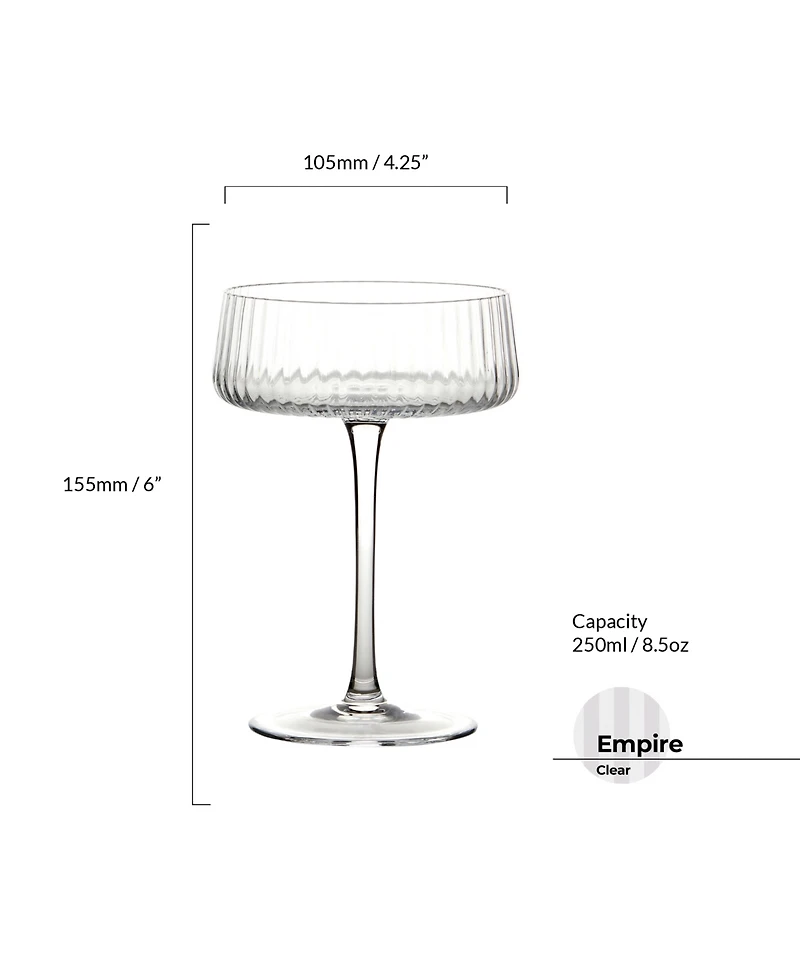 Anton Studio Designs Empire Clear Champagne Coupes, Set of 2