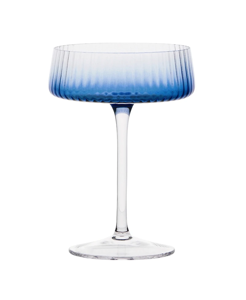 Anton Studio Designs Empire Blue Champagne Coupes, Set of 2