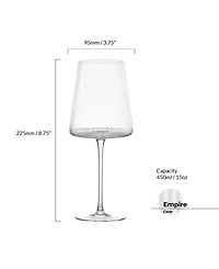 Anton Studio Designs Empire Clear Wine Glasses, Set of 2