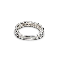 UNOde50 Sterling Silver Double Beaded Bracelet
