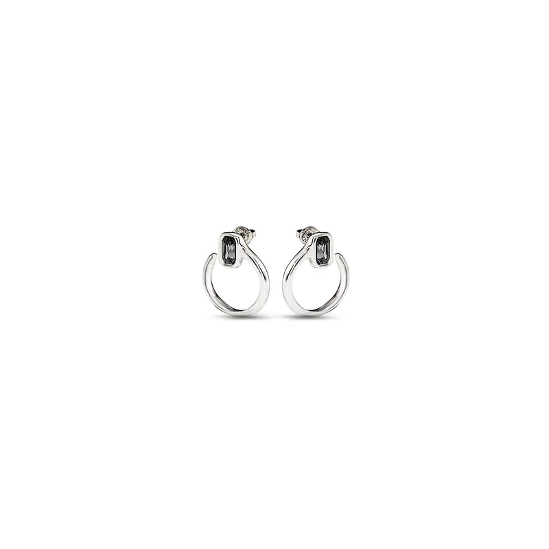 UNOde50 Sterling Silver-Plated Metal Alloy Needle Shaped Earrings