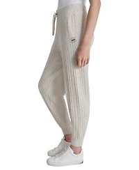 Dkny Sport Women's Drawstring Cable Knit Joggers