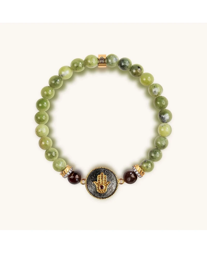 Karma and Luck Transportive Energy Jade Stone Hamsa Bracelet