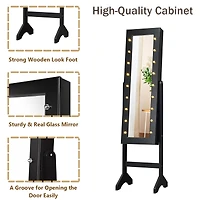 Costway 18 Led lights Mirrored Jewelry Cabinet Organizer