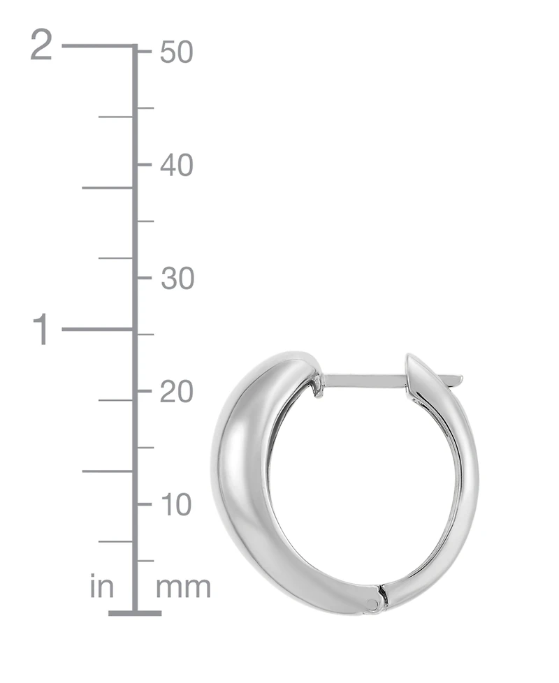 Small Polished Graduated Huggie Hoop Earrings in Sterling Silver, 7/8"