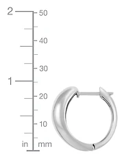Small Polished Graduated Huggie Hoop Earrings in Sterling Silver, 7/8"
