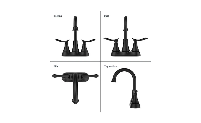 Slickblue Bathroom Faucet with Pop-Up Drain & Supply Hoses, 2-Handle 360-Degree High Arc Swivel Spout, 6-Inch Centerset Vanity Sink Faucet