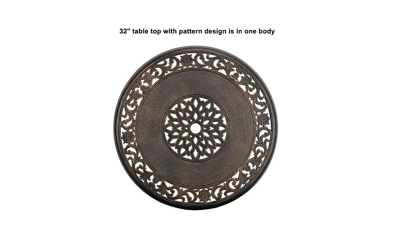 Slickblue 32-Inch Outdoor Cast Aluminum Round Dining Table