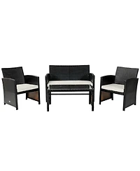 Vebreda Sugift 4 Pieces Patio Rattan Cushioned Furniture Set
